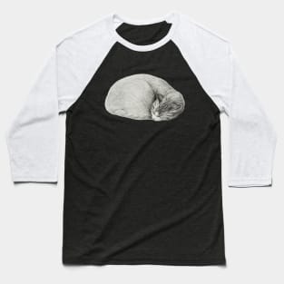 Rolled up lying, sleeping cat by Jean Bernard Baseball T-Shirt